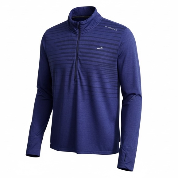 Nike Other - BROOKS Run Happy‎ Men’s Half Zip Running Shirt Blue Performance Pullover Large
